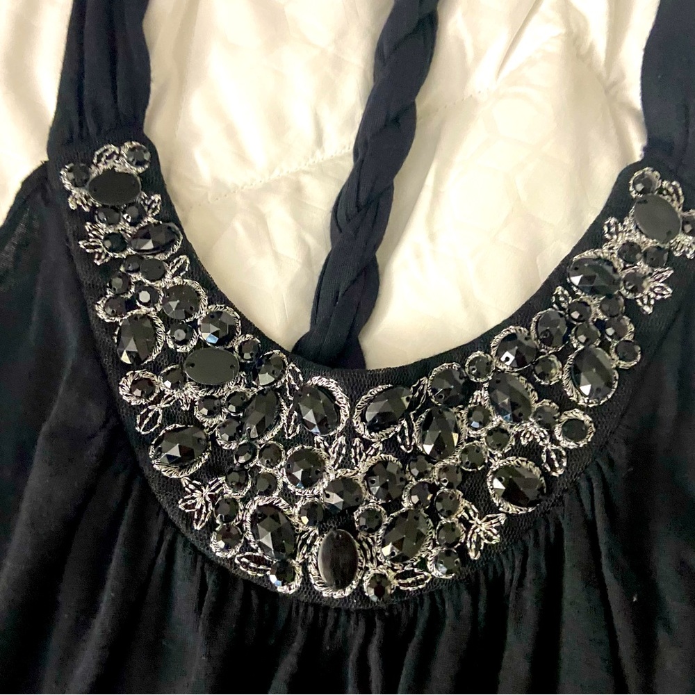 EXPRESS LOT rhinestone/cold shoulder/embellished bling tanks LOT OF 2